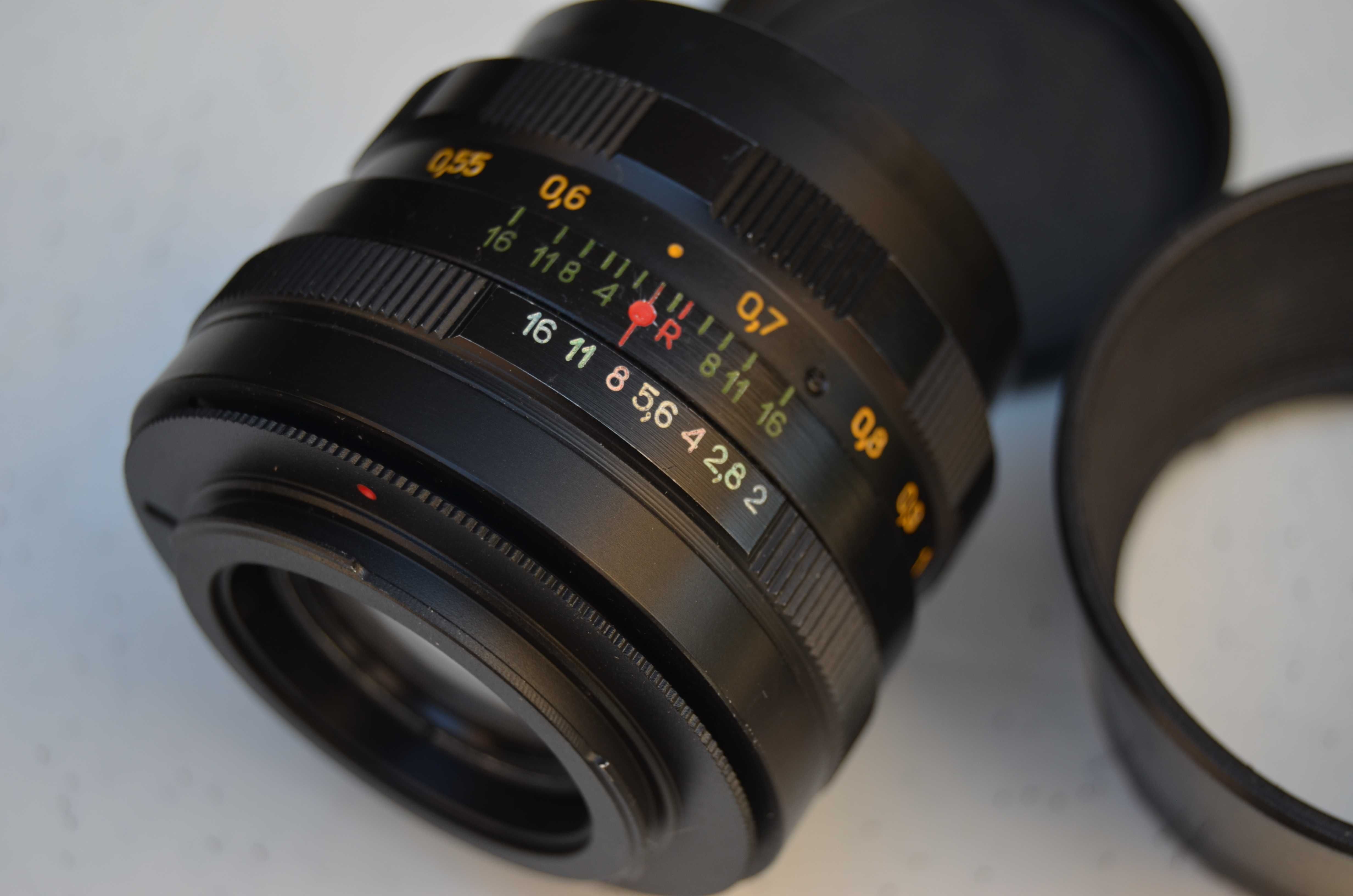 Объектив HELIOS - 44 M с адаптером для Nikon + бленда.