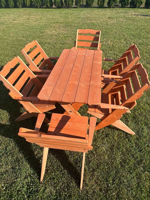 Meble Ogrodowe składane drewniane NOWE solidne i eleganckie