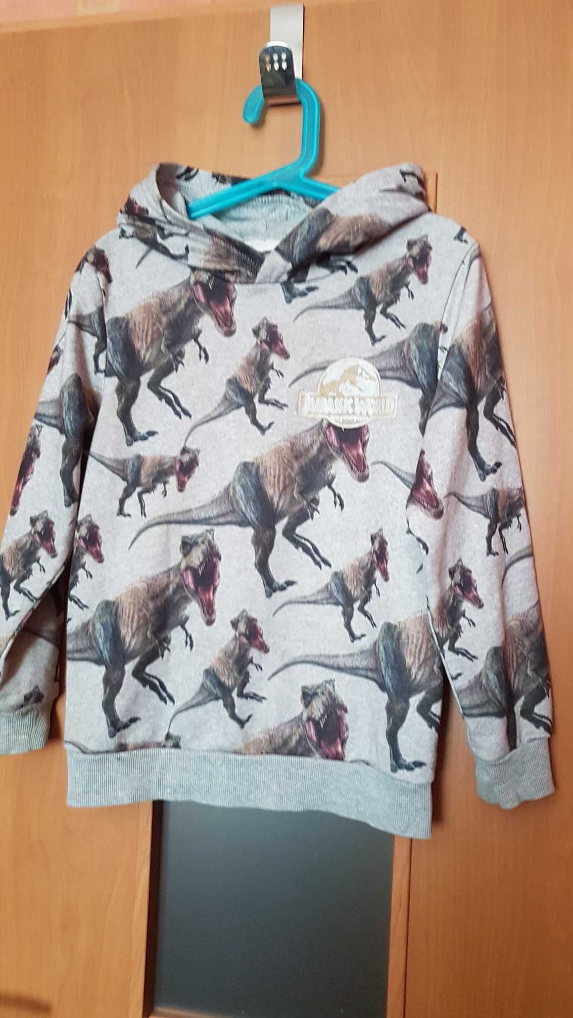 Bluza z kapturem w dinozaury H&M rozmiar na 6-8 lat