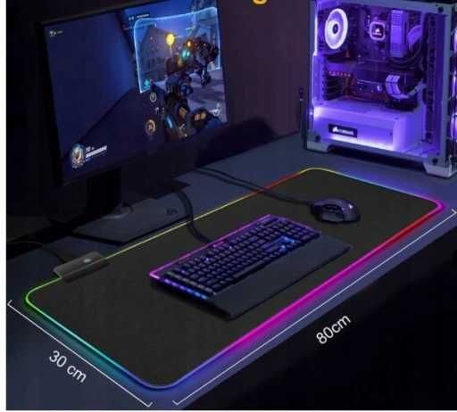 PODKŁADKA GAMINGOWA RGB podkładka led pod mysz klawiaturę