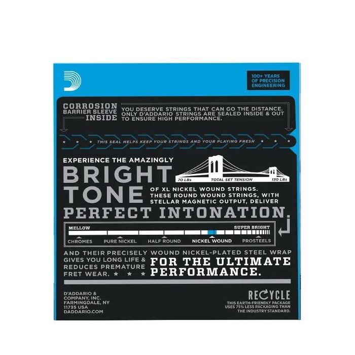 Струны D'Addario для электрогитары EXL110, EXL115, EXL120, EXL130