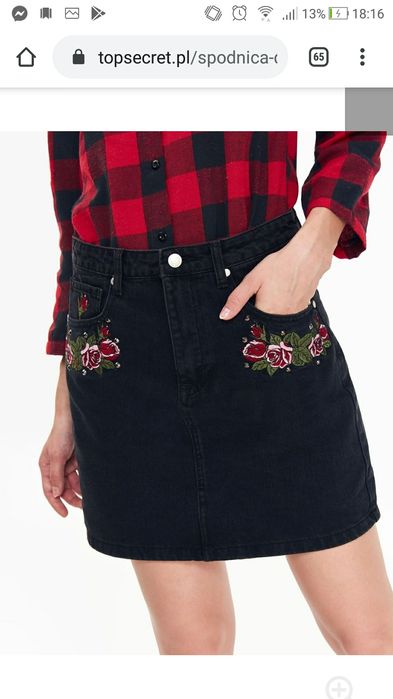 Spodnica top secret kwiaty haft