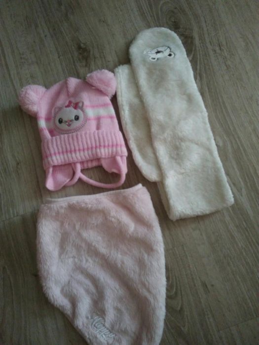 Kurtka zimowa płaszczyk na zime czapki rozm 62/68