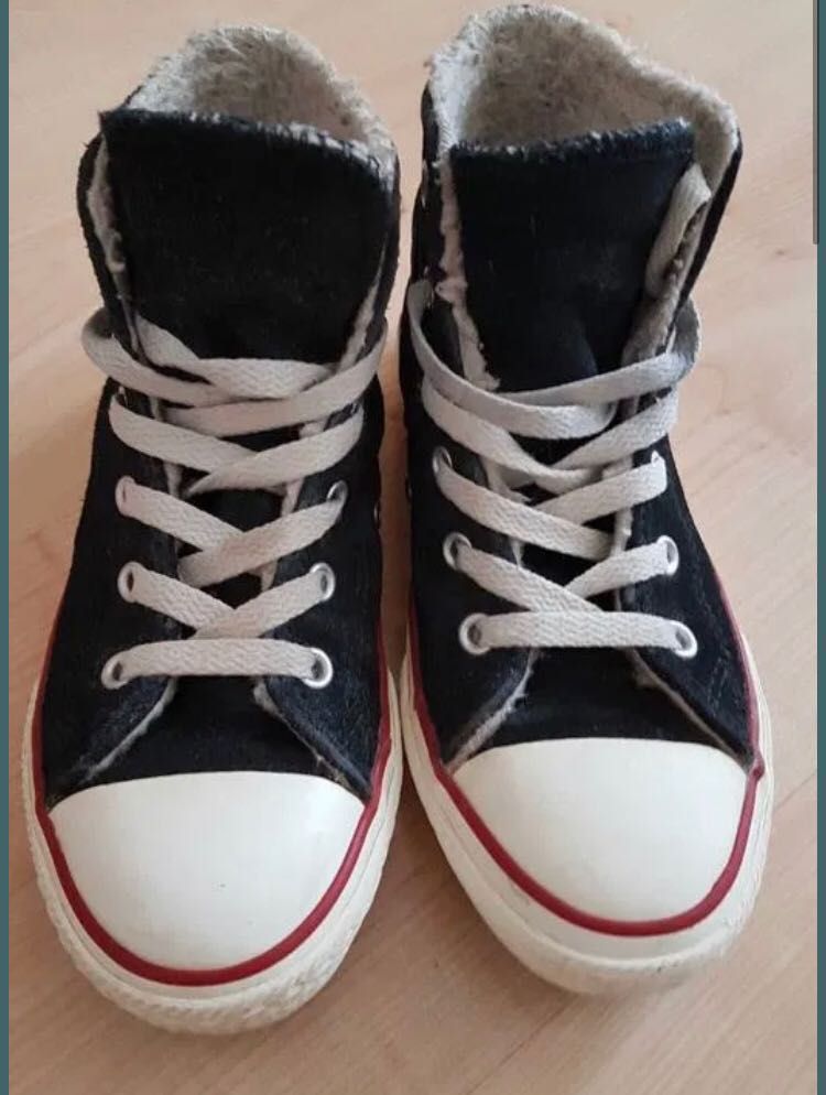 Converse zimowe na misiu  skorzane rozm 32 jak nowe okazja oryginalne