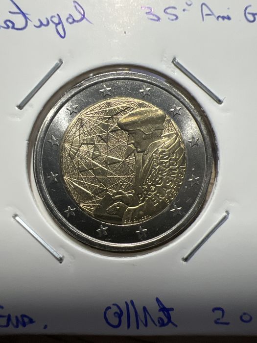 Moeda 2€ Comemorativa - 35 Aniversário Erasmus Portugal