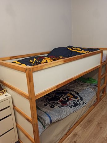 Łóżko Kura IKEA + baldachim + stelaż