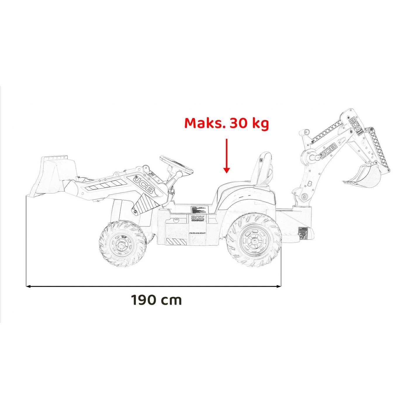 Koparka 2w1 JCB na akumulator dla dzieci pojazd elektryczny