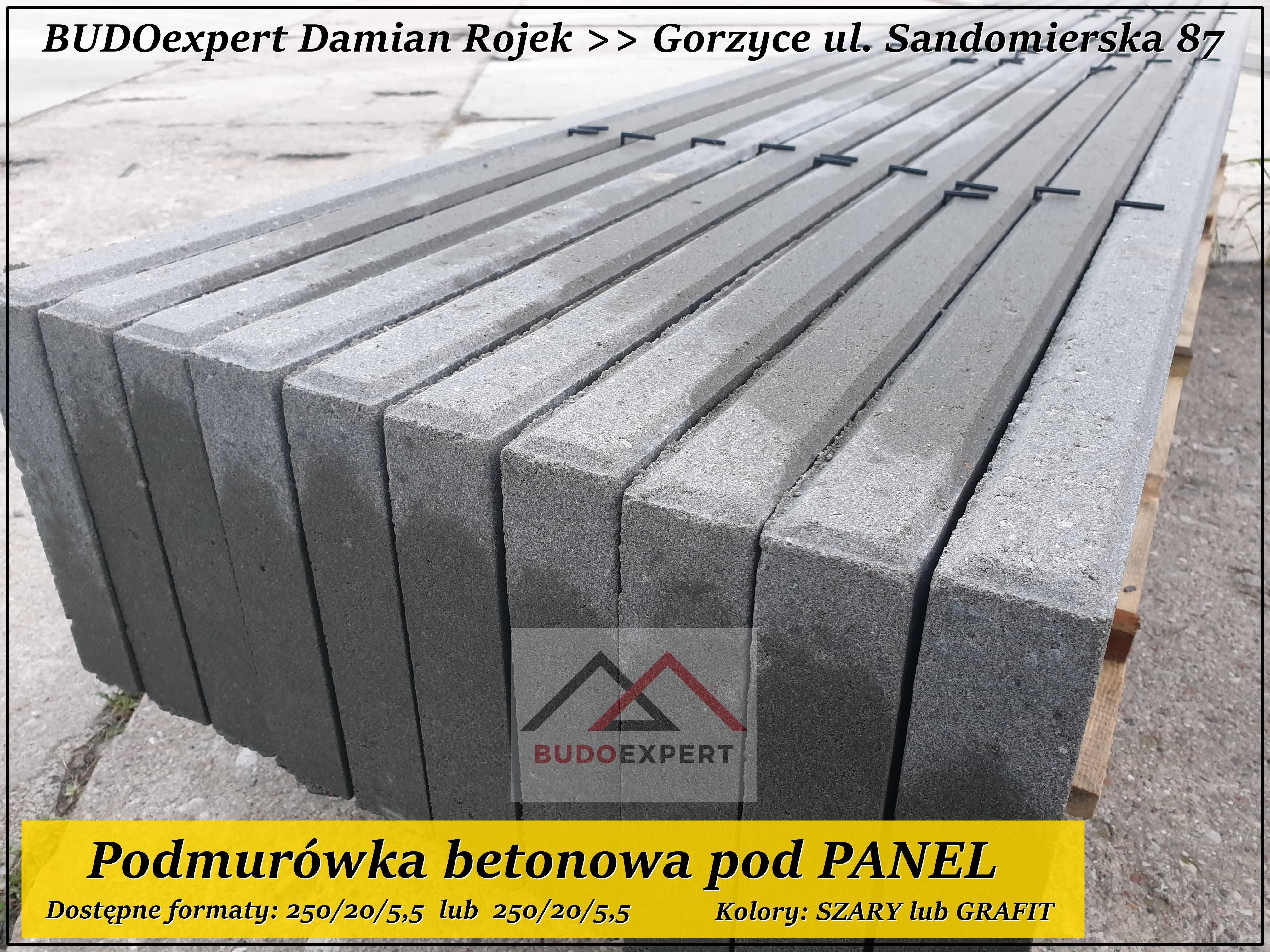 Podmurówka betonowa pod panel 250x25x5 GRAFIT deska wibroprasowana