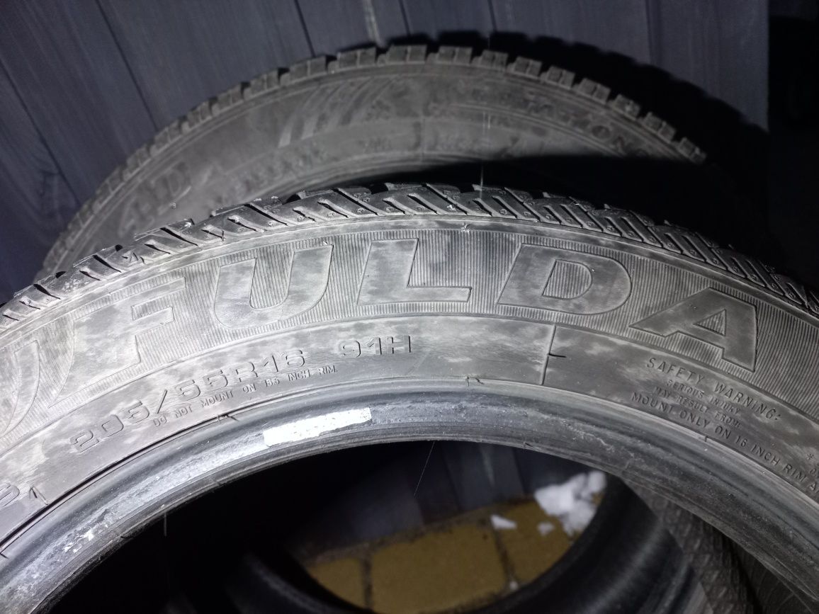 4x opony zimowe , 2x fulda i 2x dunlop 205/55 r16