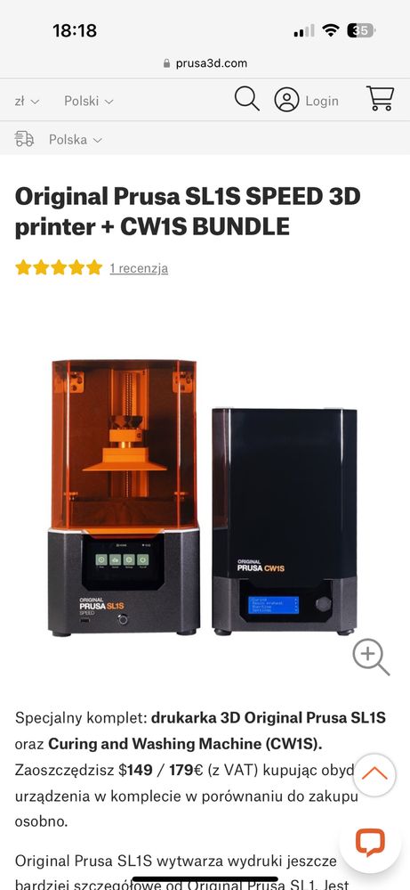 Prusa SL1S plus CW1S drukarka żywiczna