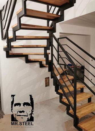 SCHODY na konstrukcji STALOWEJ obudowa schodów BETONOWYCH loft