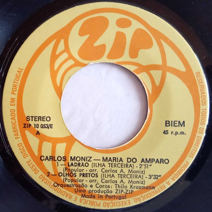 Carlos Alberto Moniz e Maria do Amparo - - - - - Temas dos Açores -EP