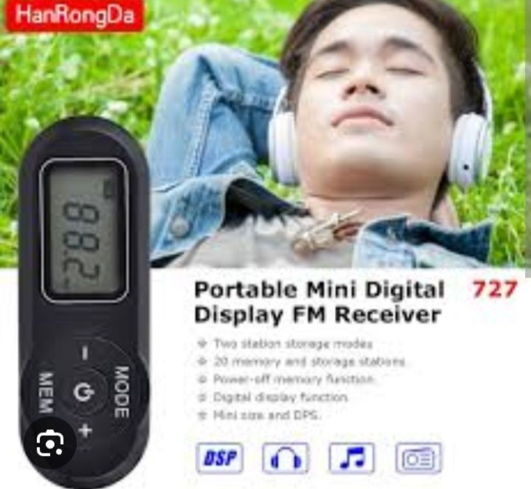 Mini radio kieszonkowe FM HanRongDa hrd 727 cyfrowe DSP wysoka czułość