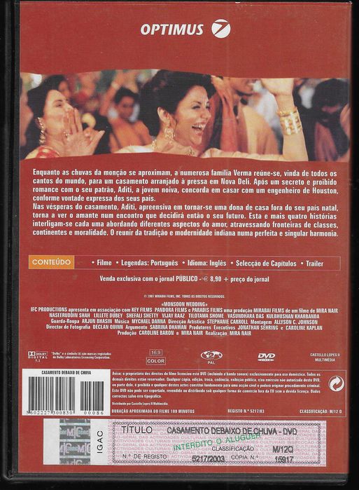 Mira Nair. Casamento debaixo de chuva. "Monsoon wedding"