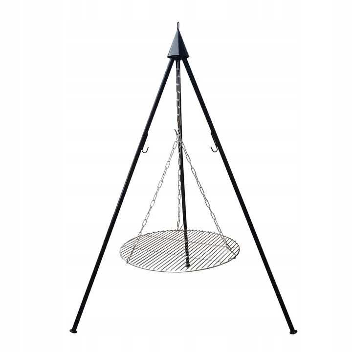 Grill ogrodowy trójnóg ruszt 60 cm wiszący 120cm duży ognisko