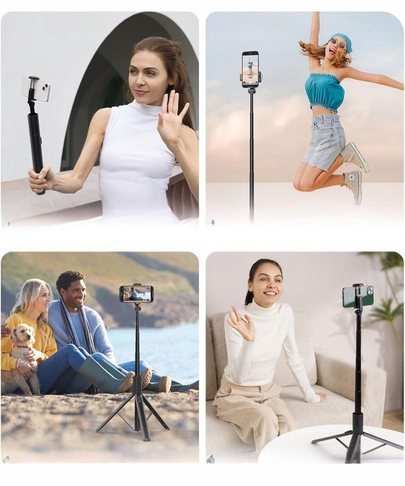 Statyw selfie stick tripod 180 cm pilot Bluetooth zdjęcia smartfon