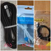 3 кабеля на 2а 1,2 м.,7а (100w)-1м; 6а(66w) 0.50 см.;USB + Type C