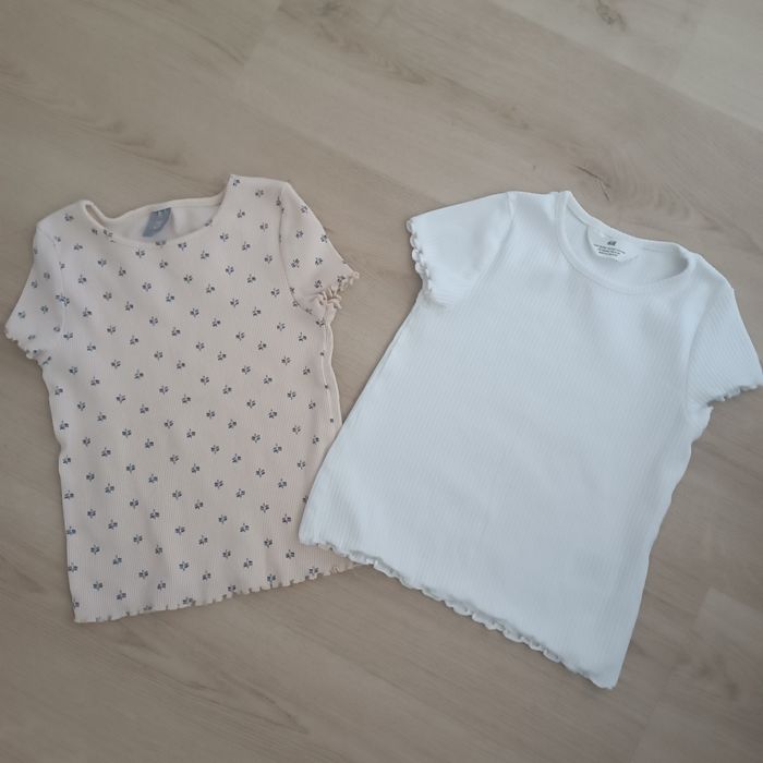 Koszulki bluzki prążek 110 116 h&m i pepco