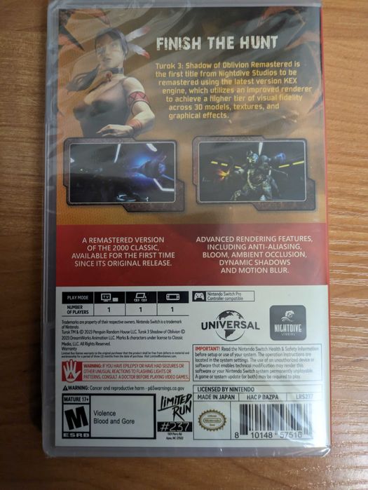 (nowa) Turok 3 Shadow of Oblivion NSW / Switch (Limited Run Games)