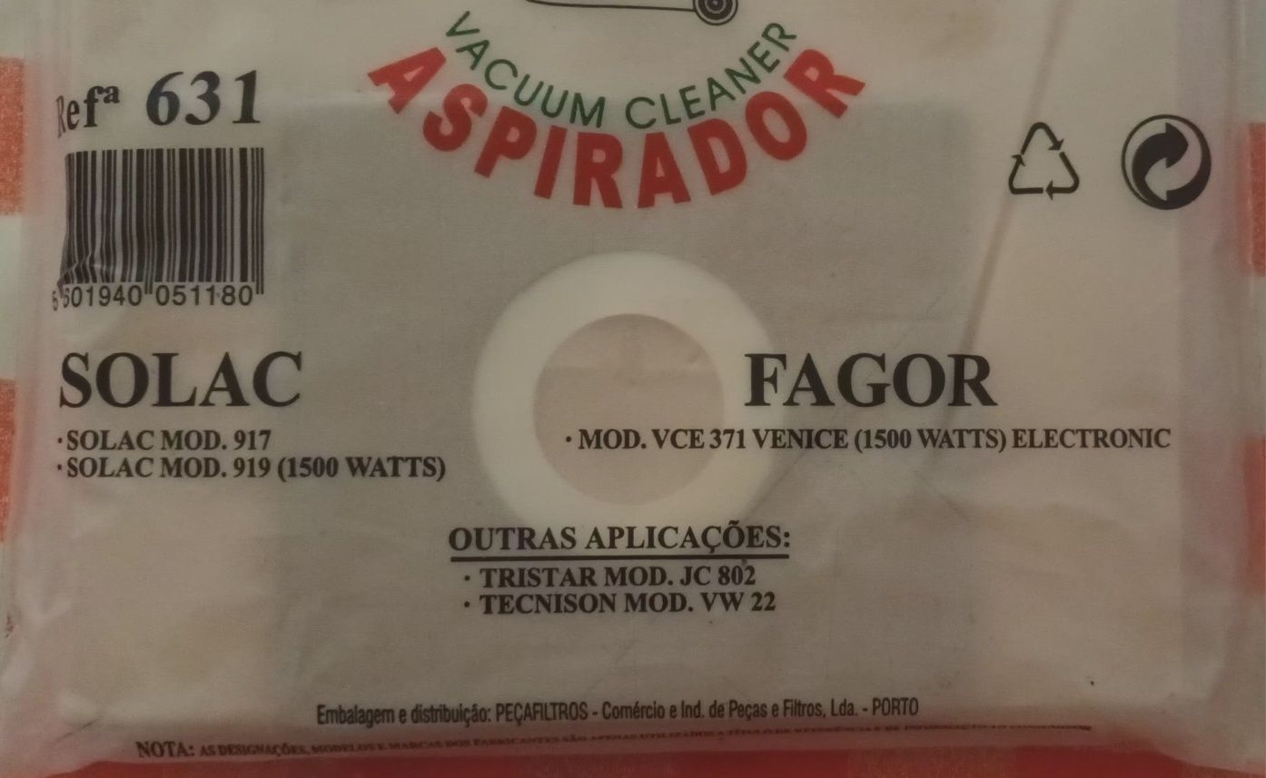 Sacos para aspirador-4 pacotes