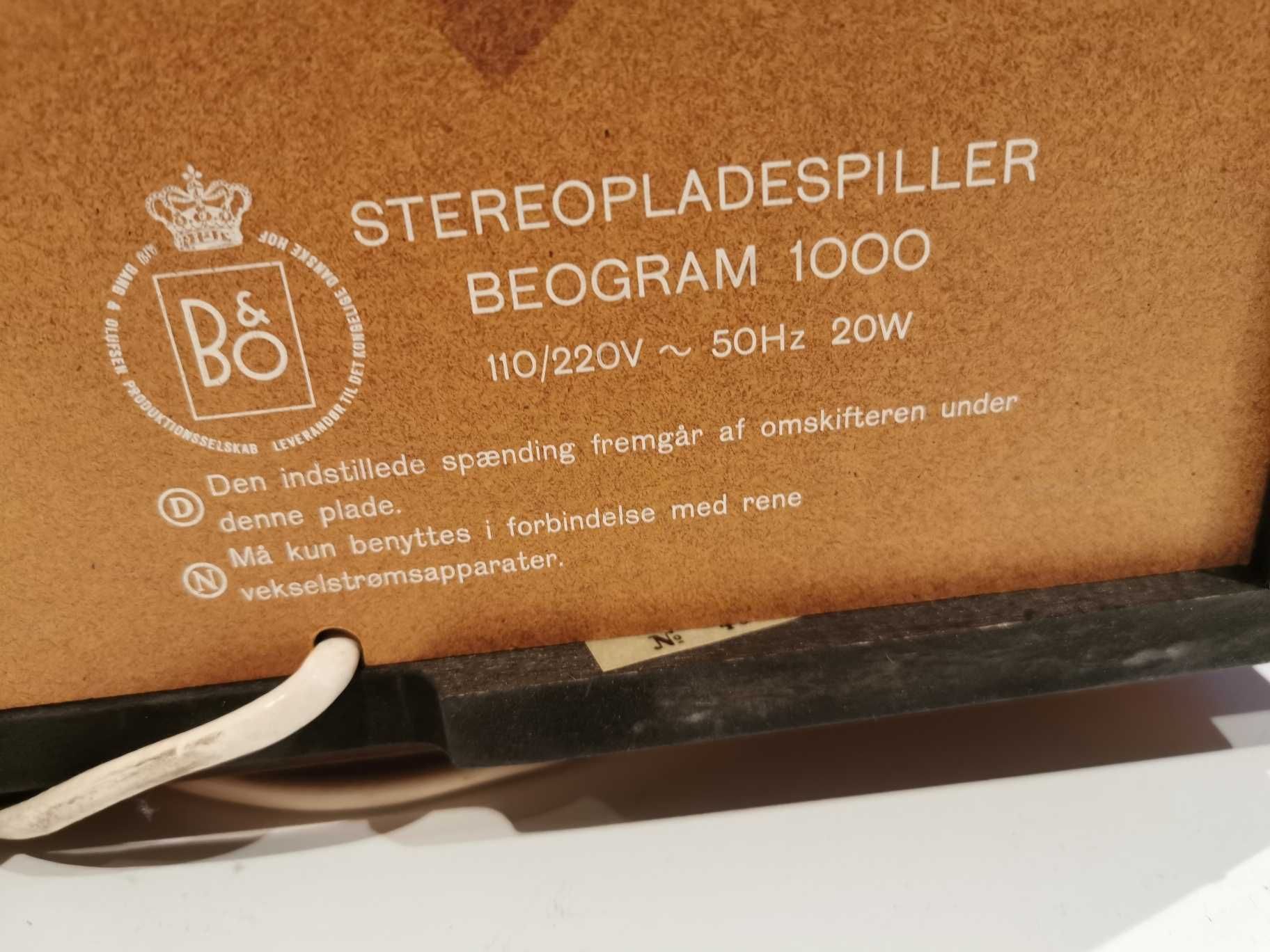 Gramofon Bang & Olufsen  beogram 1000