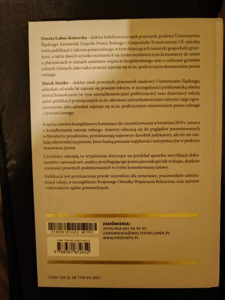 Komentarz Ustawa o ukształtowaniu ustroju rolnego ukur Łobos-Kotowska,