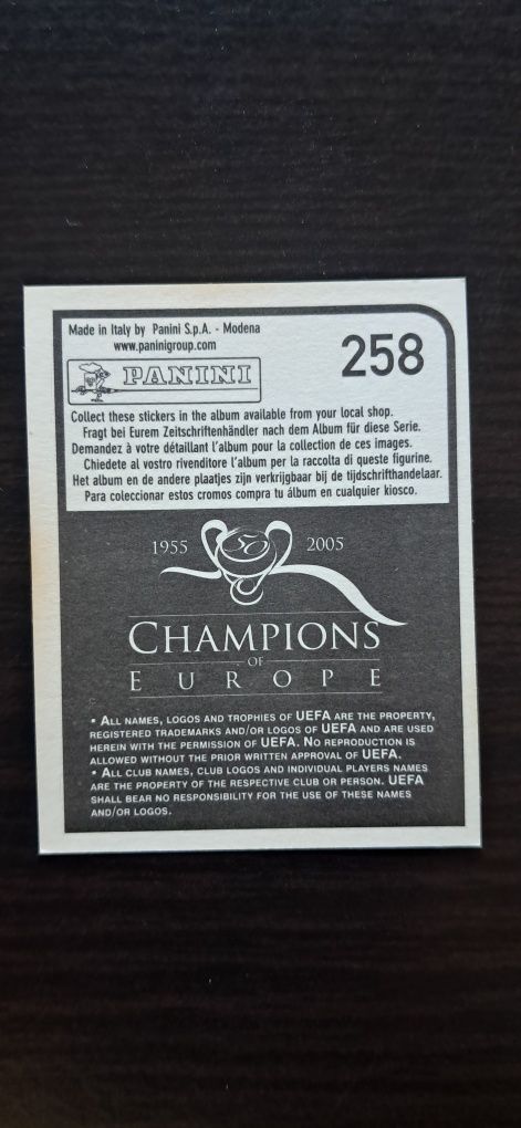 Cromo futebol de Clarence Seedorf Champions of Europe da Panini