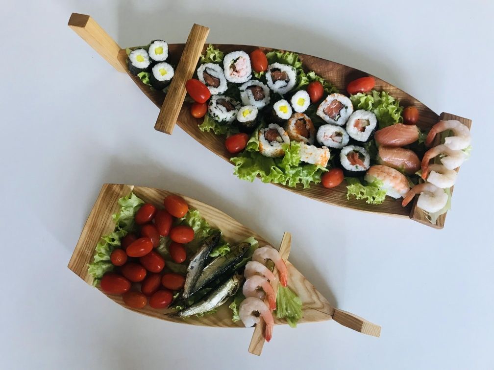 Łódka na sushi taca OBROTOWA statek na sushi 40cm