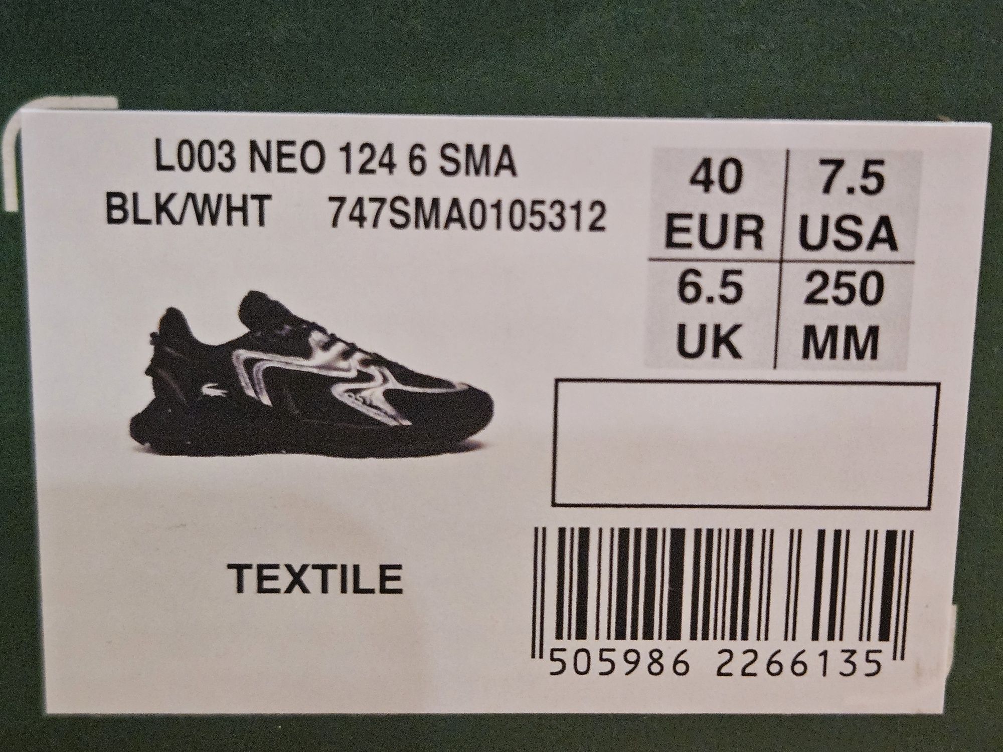 Кросівки Lacoste Снікерcи 747SMA0105 Чорний ОРІГІНАЛ 
Снікерcи 747SMA0