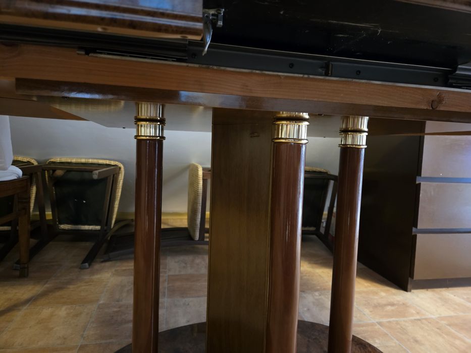 Stół 77x150-170 rozkładany art deco złote elementy