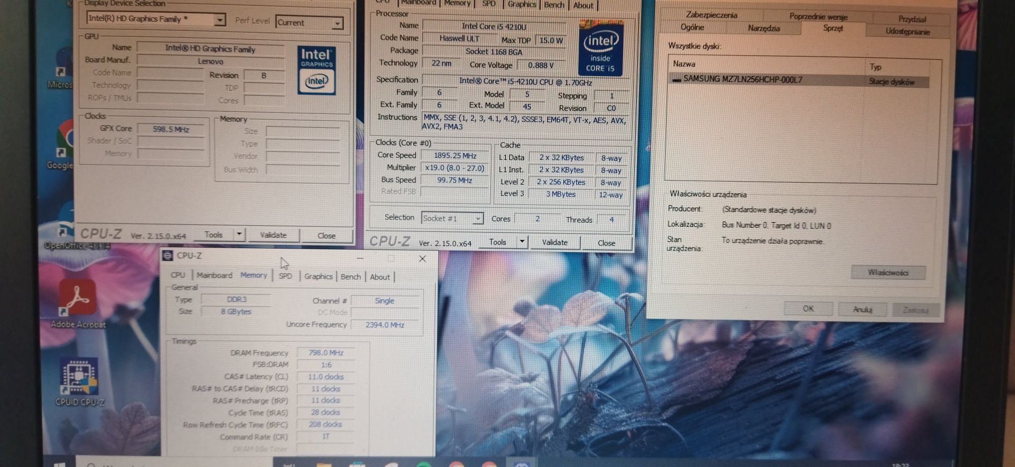 Laptop Lenovo t440 I5 4210, DDR3 8GB, SSD 256