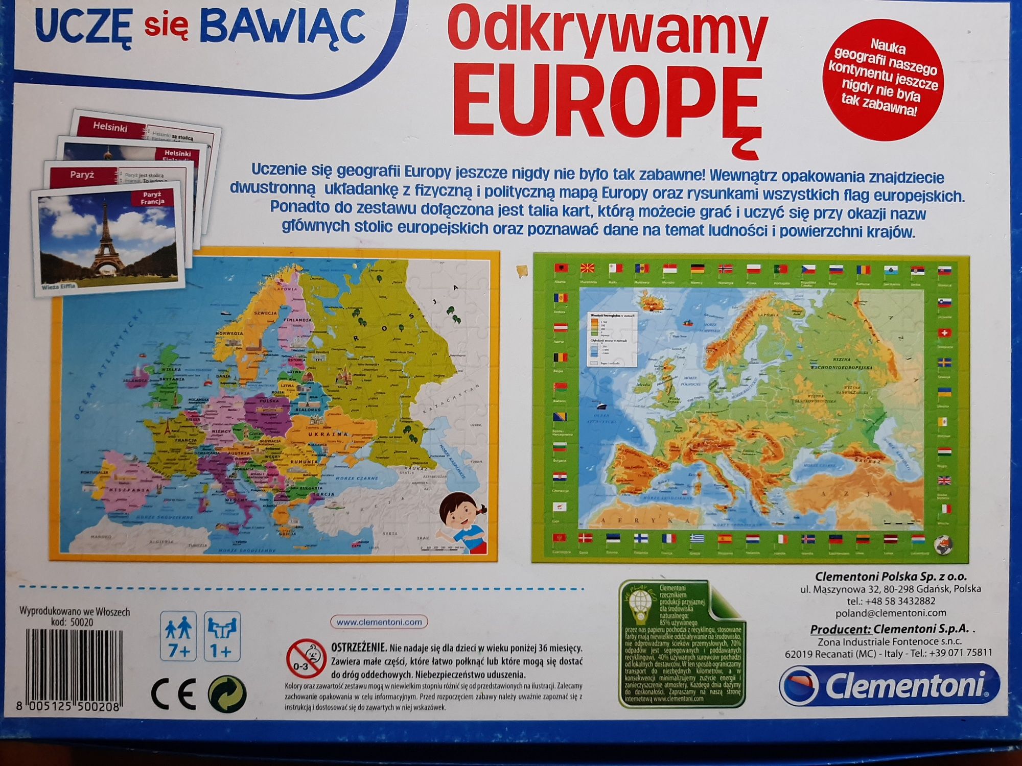 Clementoni puzzle edukacyjne odkrywamy europę
