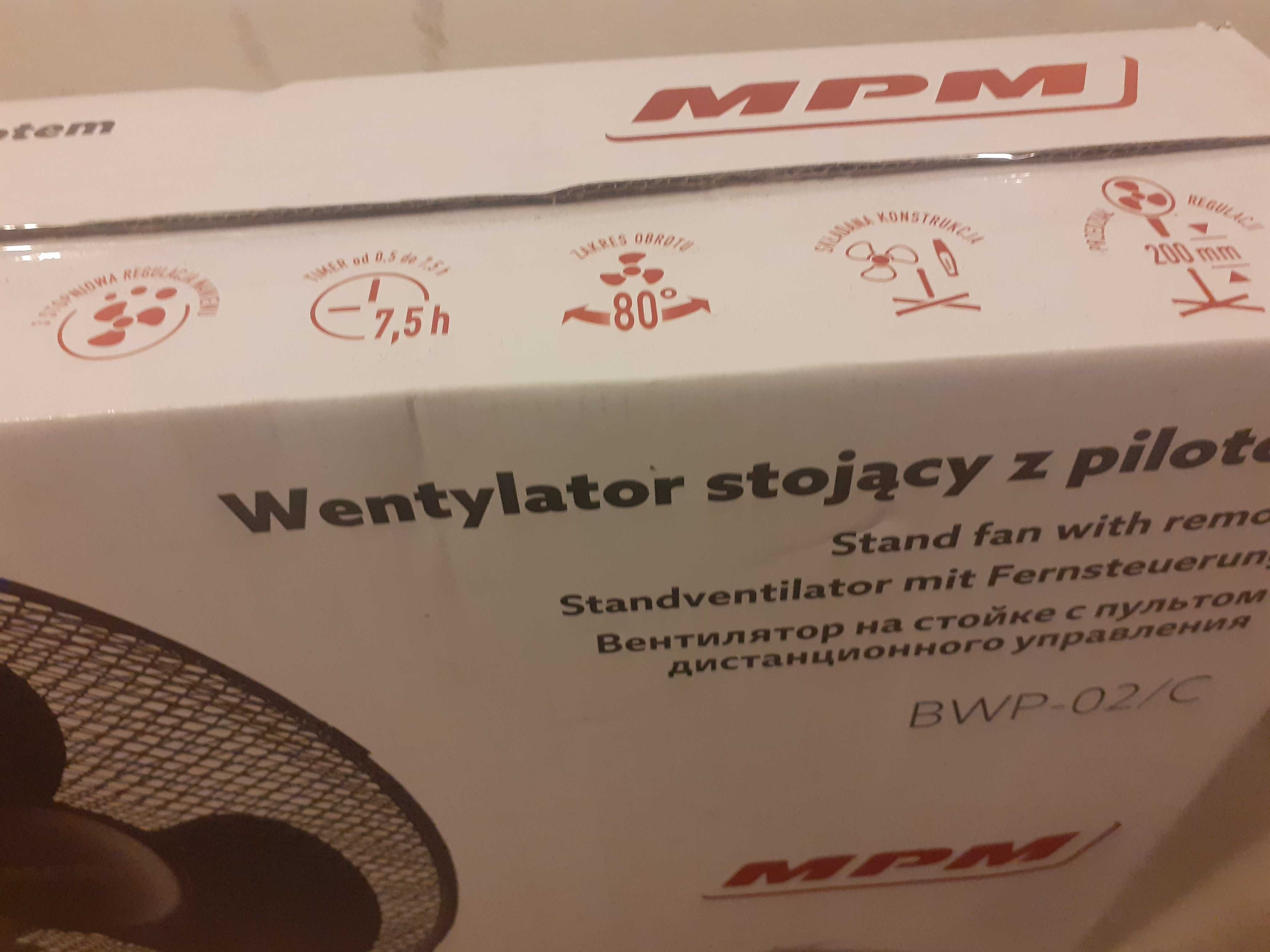 Nowy wentylator podłogowy MPM BWP-02c z pilotem