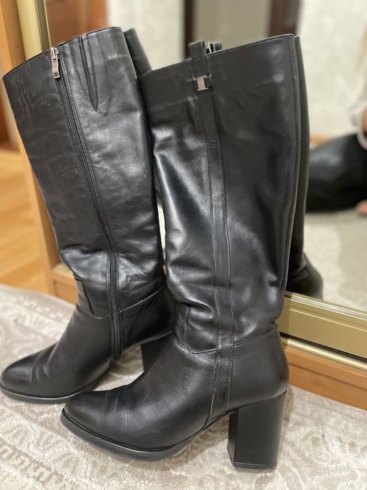 чоботи сапожки сапоги шкіряні зимові 39р