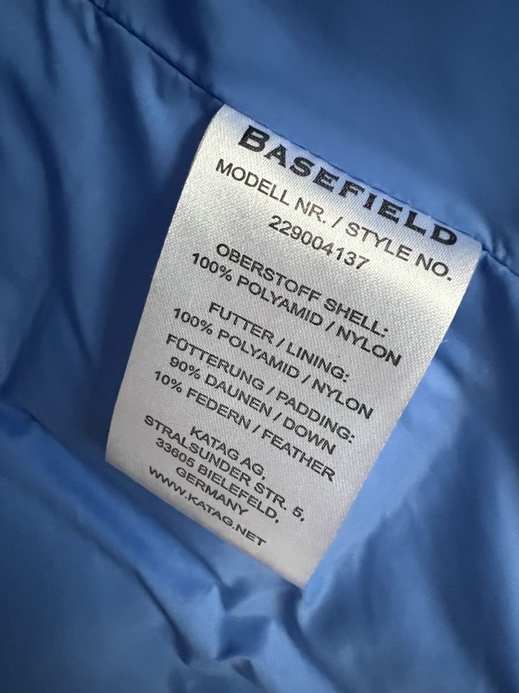 Basterfield puchowa kamizelka XL 42 damska błękitna niebieska ciepła