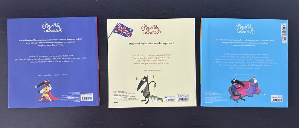 10€ Pack de 3 Livros infantis em ingles - coleçao O Lobo (The Wolf)