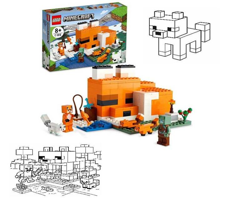 LEGO Minecraft 21178 – Siedlisko Lisów  + GRATIS kolorowanki