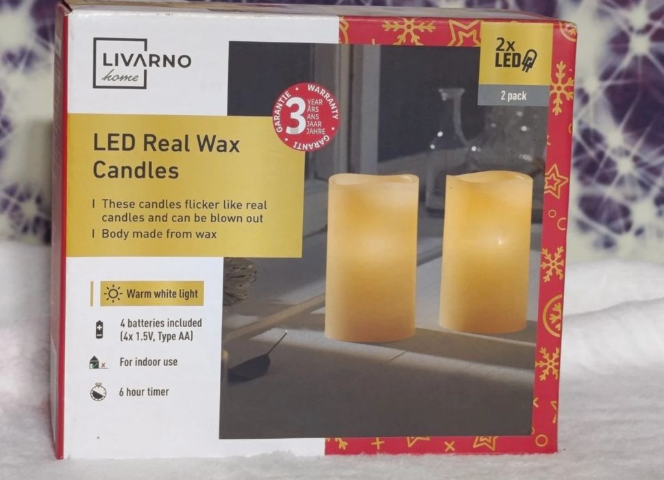 Livarno Home – Zestaw 2 świec LED z prawdziwego wosku (biały)