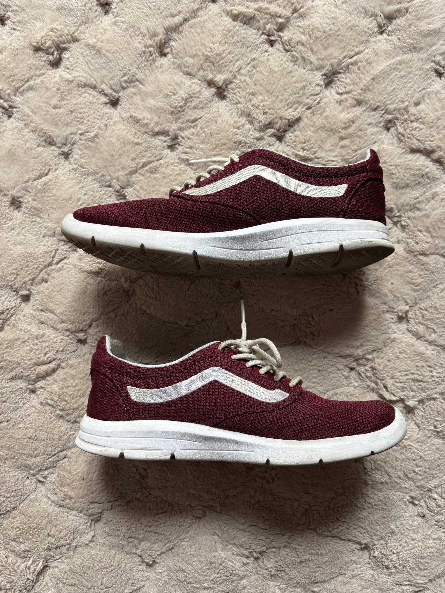 Bordowe buty trampki tenisówki Vans sneakersy na siłownię na co dzień