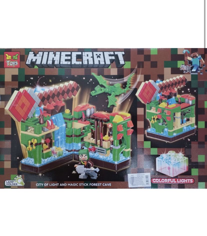 Конструктор Майнкрафт Крепость Minecraft , LED свет , 370 деталей