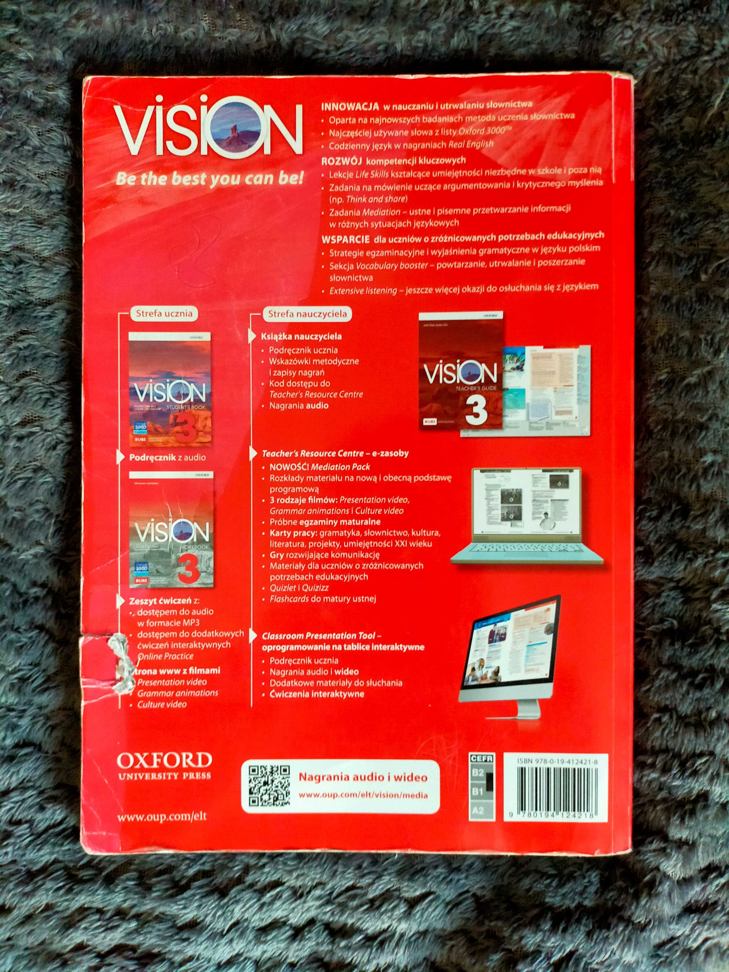 Vision 3 Workbook zakres podstawowy i rozszerzony. Uzupełniony