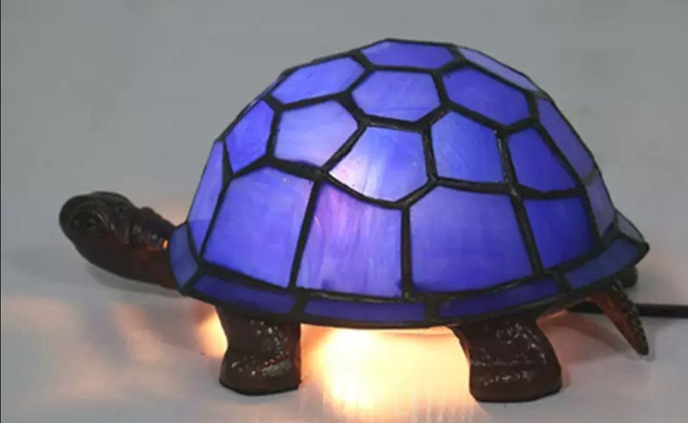 Lampa witrażowa żółw typu Tiffany