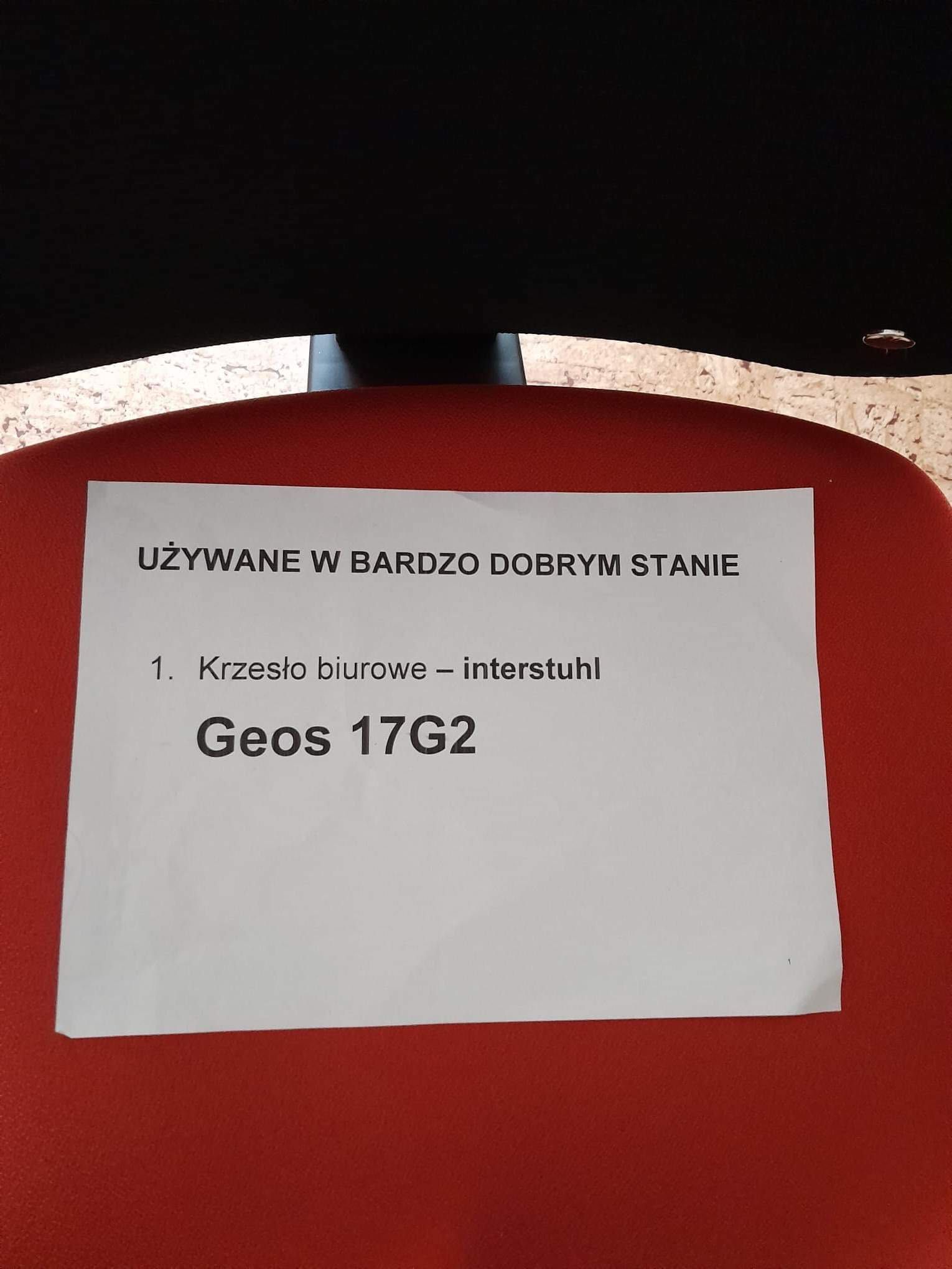 Krzesło biurowe Geos  17G2  niemieckiej firmy Interstuhl