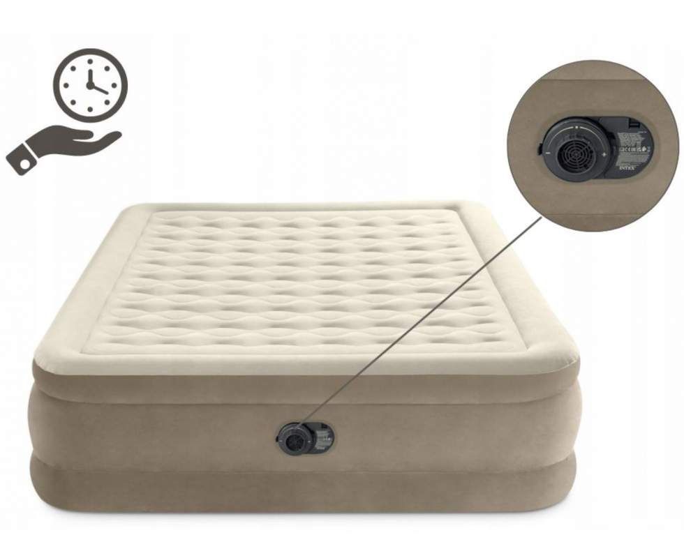 Intex 64428, надувне ліжко 203x152x46 см ULTRA PLUSH