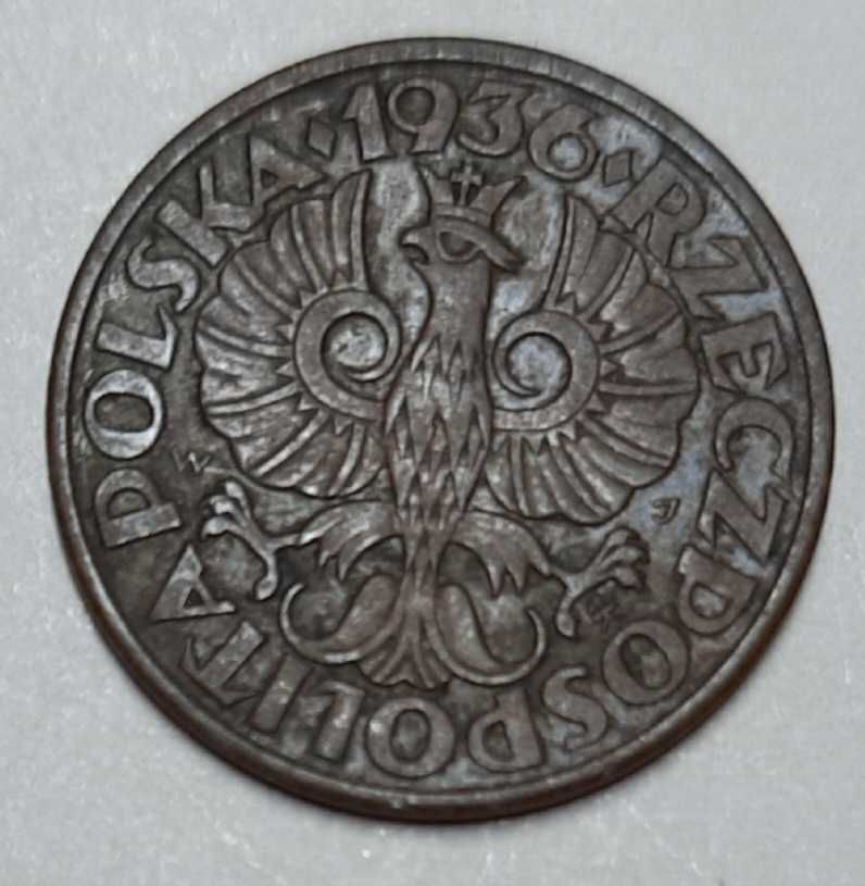 4 monety - 2 grosze z lat 1935, 1936, 1937 i 1938