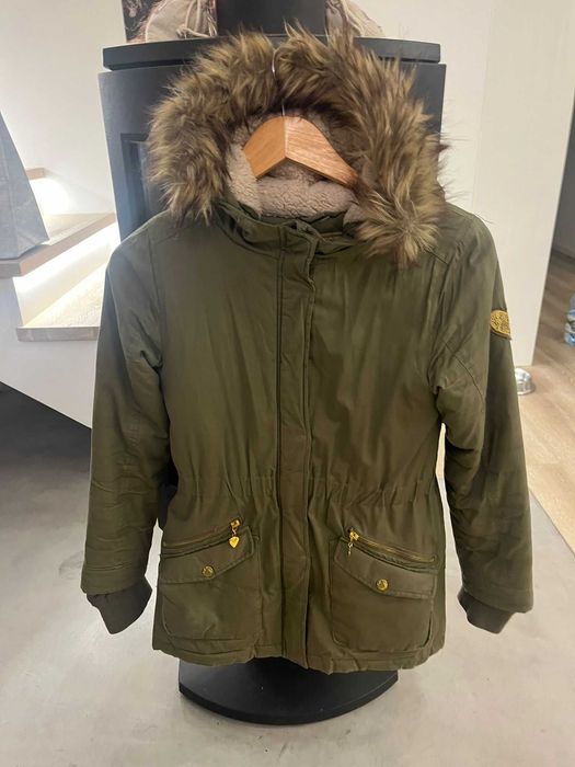 Kurtka khaki zimowa dziewczynka 152 cm