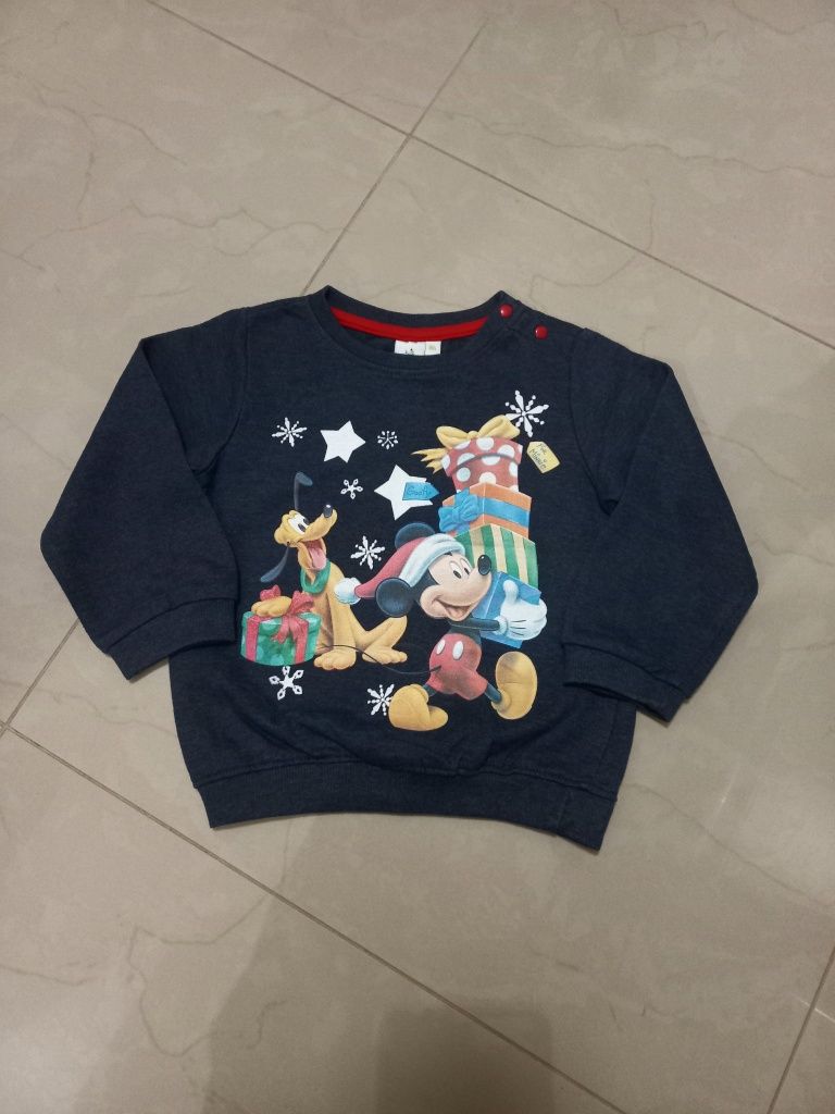 Świąteczna bluza r.86 nowa Mickey Mouse Goofy
