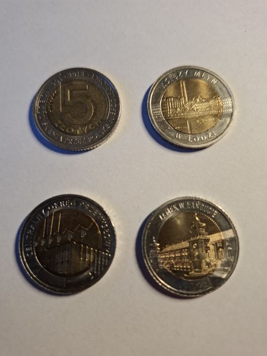 Monety okolicznościowe 5 zloty 4 sztuki