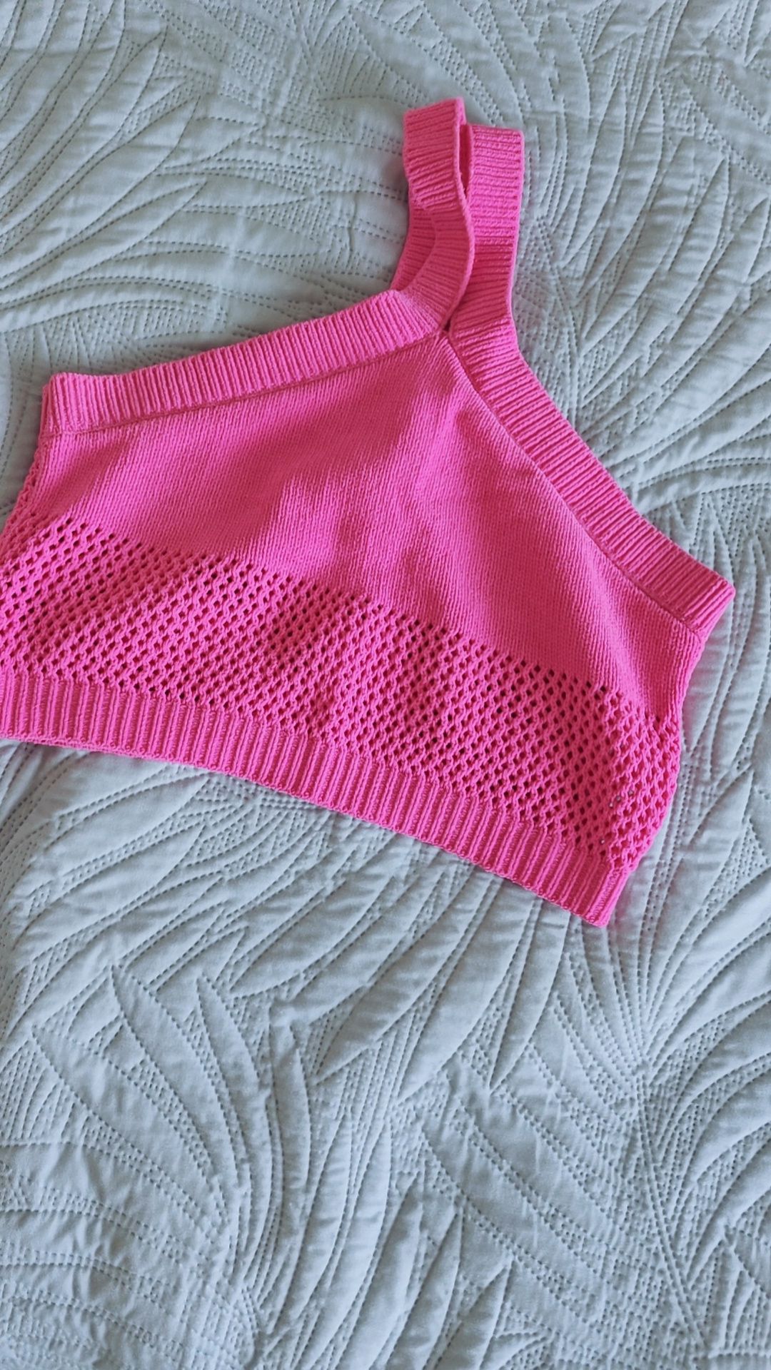 Różowy crop top Zara roz S