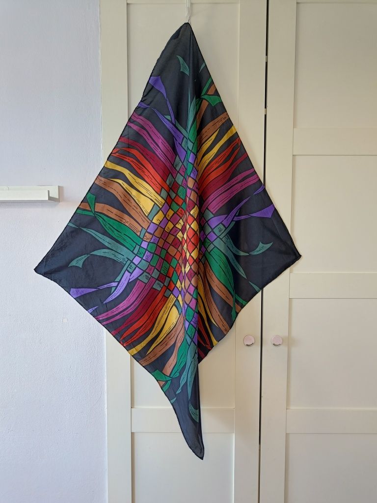 Ashley Brooke duża jedwabna chusta turban top premium old money silk